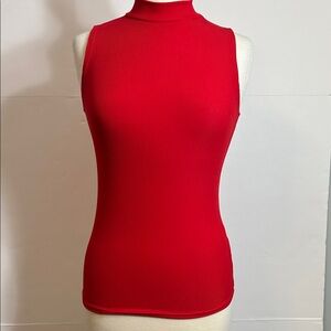Red Sleeveless Ribbed Top Size XXS-XS